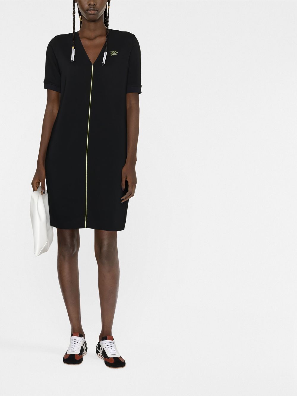 Karl Lagerfeld Mini-jurk met geborduurd logo - Zwart