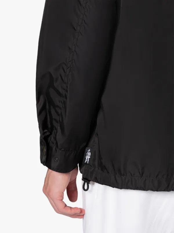 TEEMING Black Nylon Packable Coach Jacket