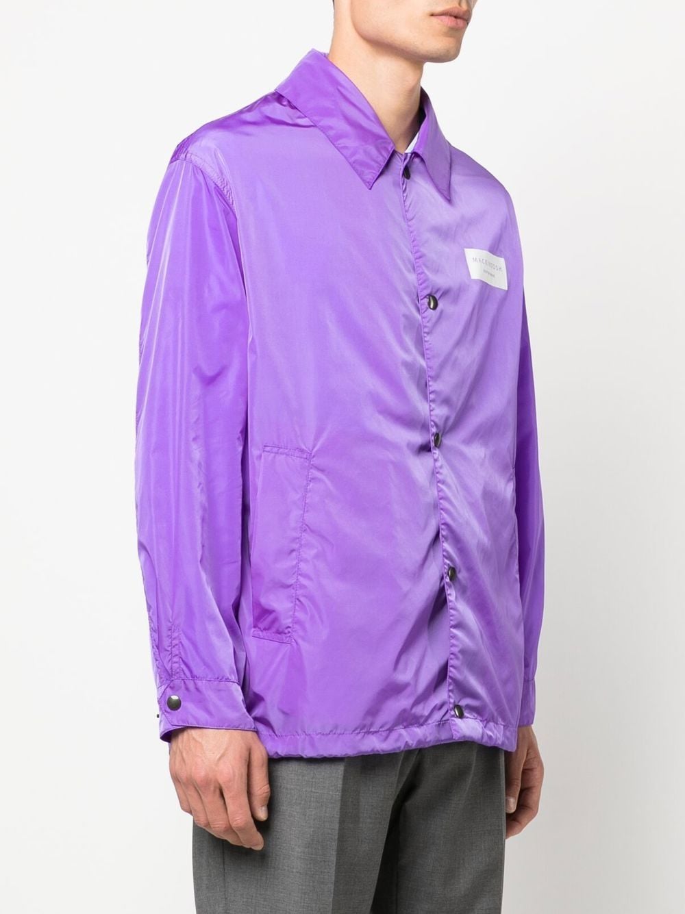 Shop Mackintosh Packable Button-up Shirt Jacket In Purple