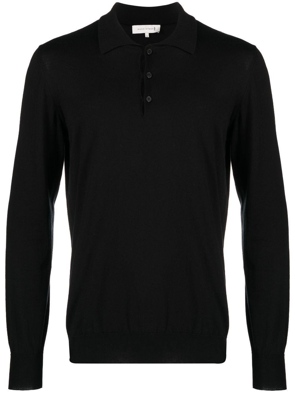 Mackintosh Long-sleeve Polo Shirt In Black