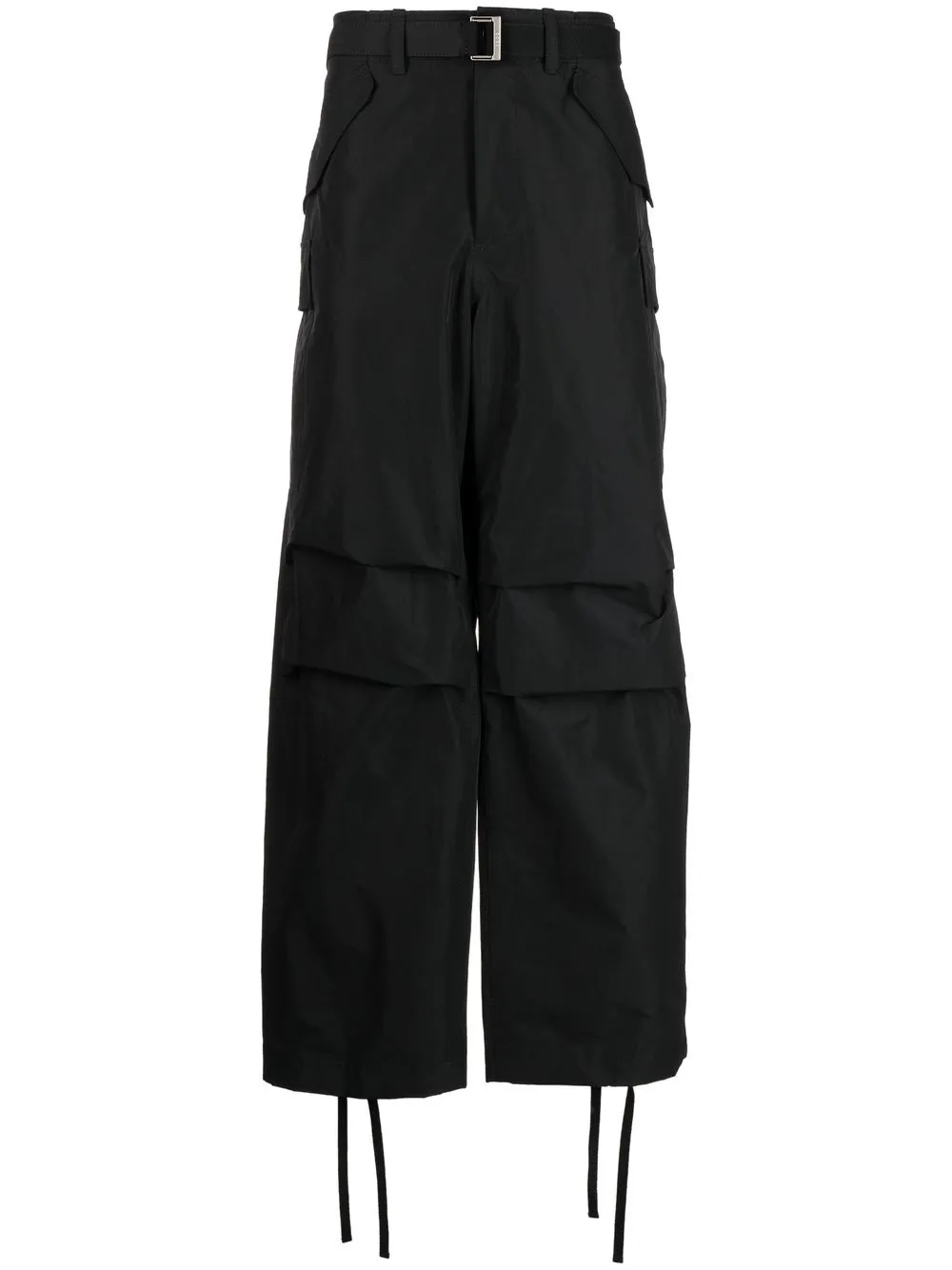 

sacai pantalones cargo anchos - Negro