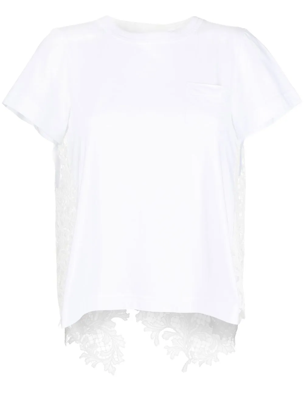 

sacai playera con encaje floral - Blanco