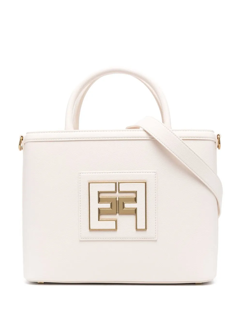 

Elisabetta Franchi tote con placa del logo - Neutro