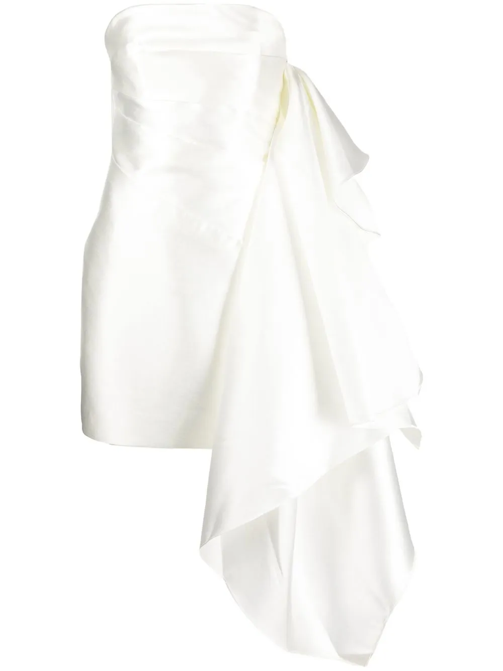 

Solace London vestido strapless con acabado satinado - Blanco