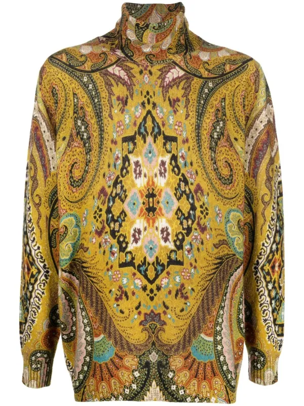 ETRO patterned-jacquard roll-neck 
