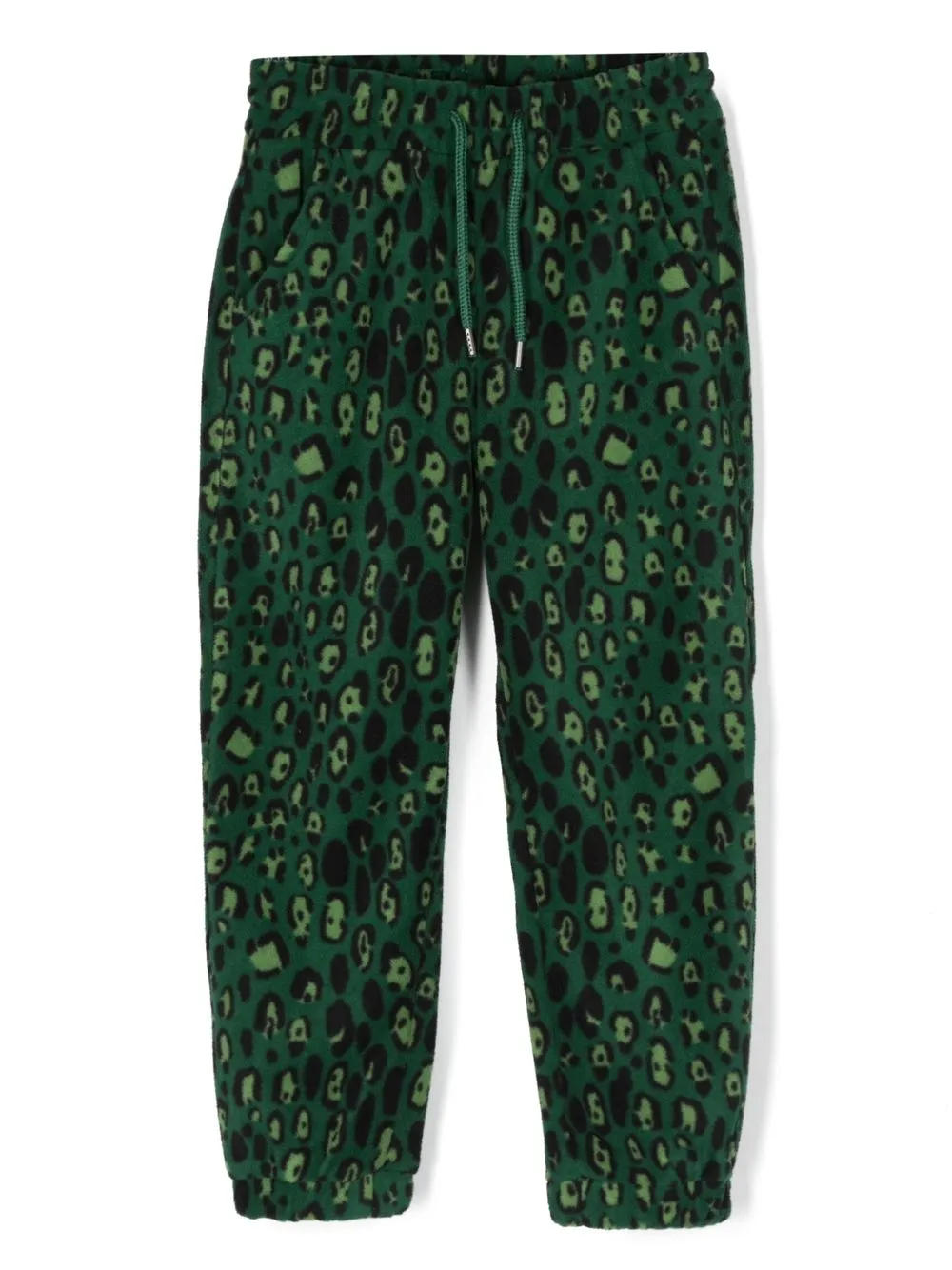 

Mini Rodini leopard-print fleece trousers - Green