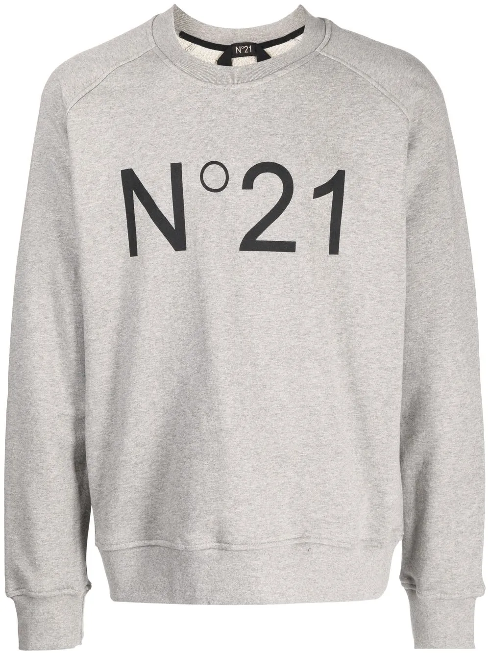 

Nº21 logo-print cotton jumper - Grey