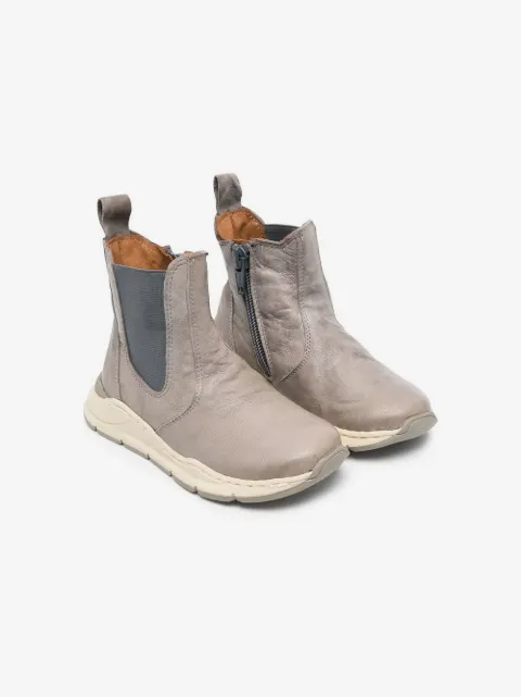 Pèpè elasticated panels leather boots