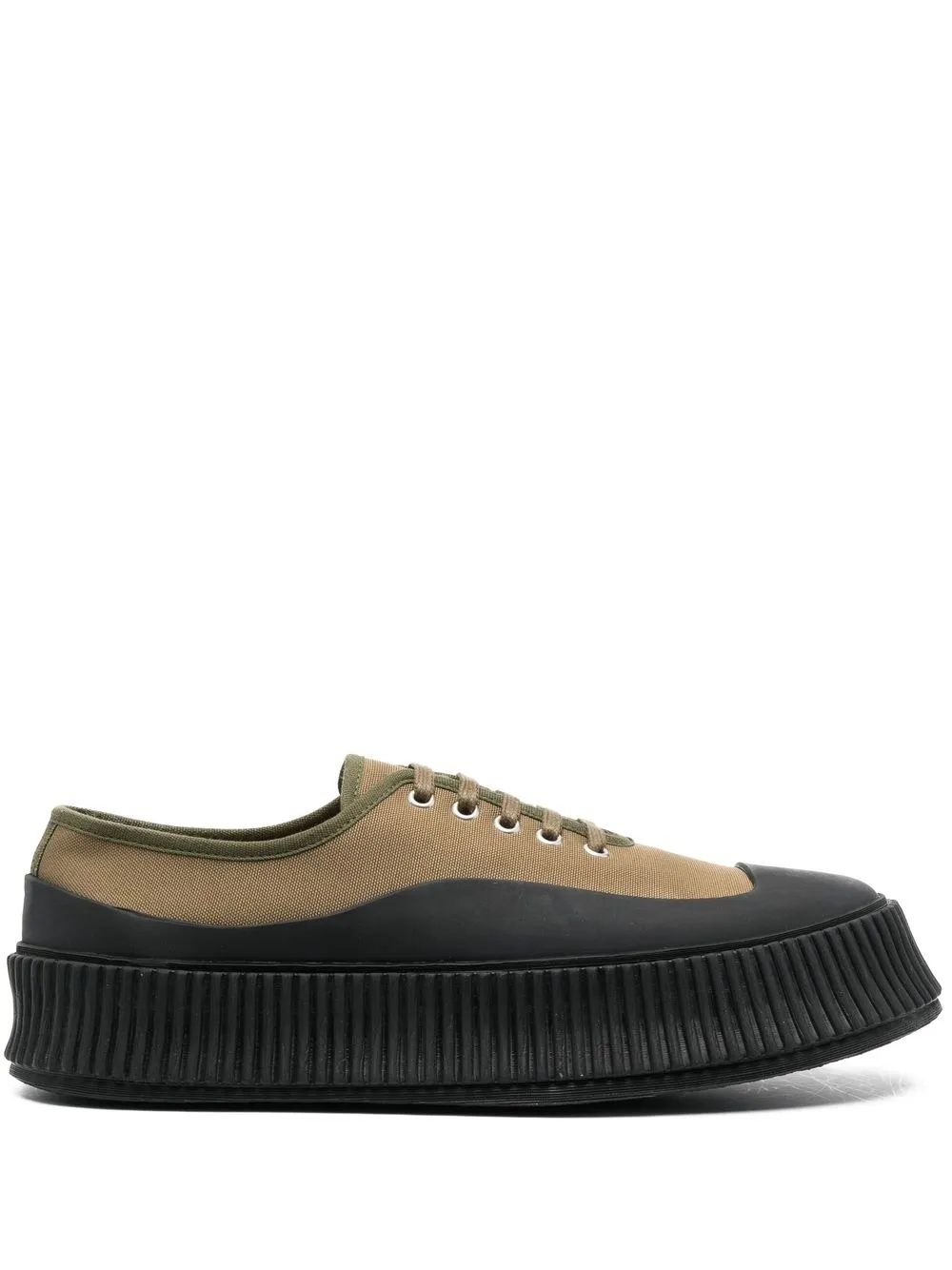 

Jil Sander tenis bajos con agujetas - Verde