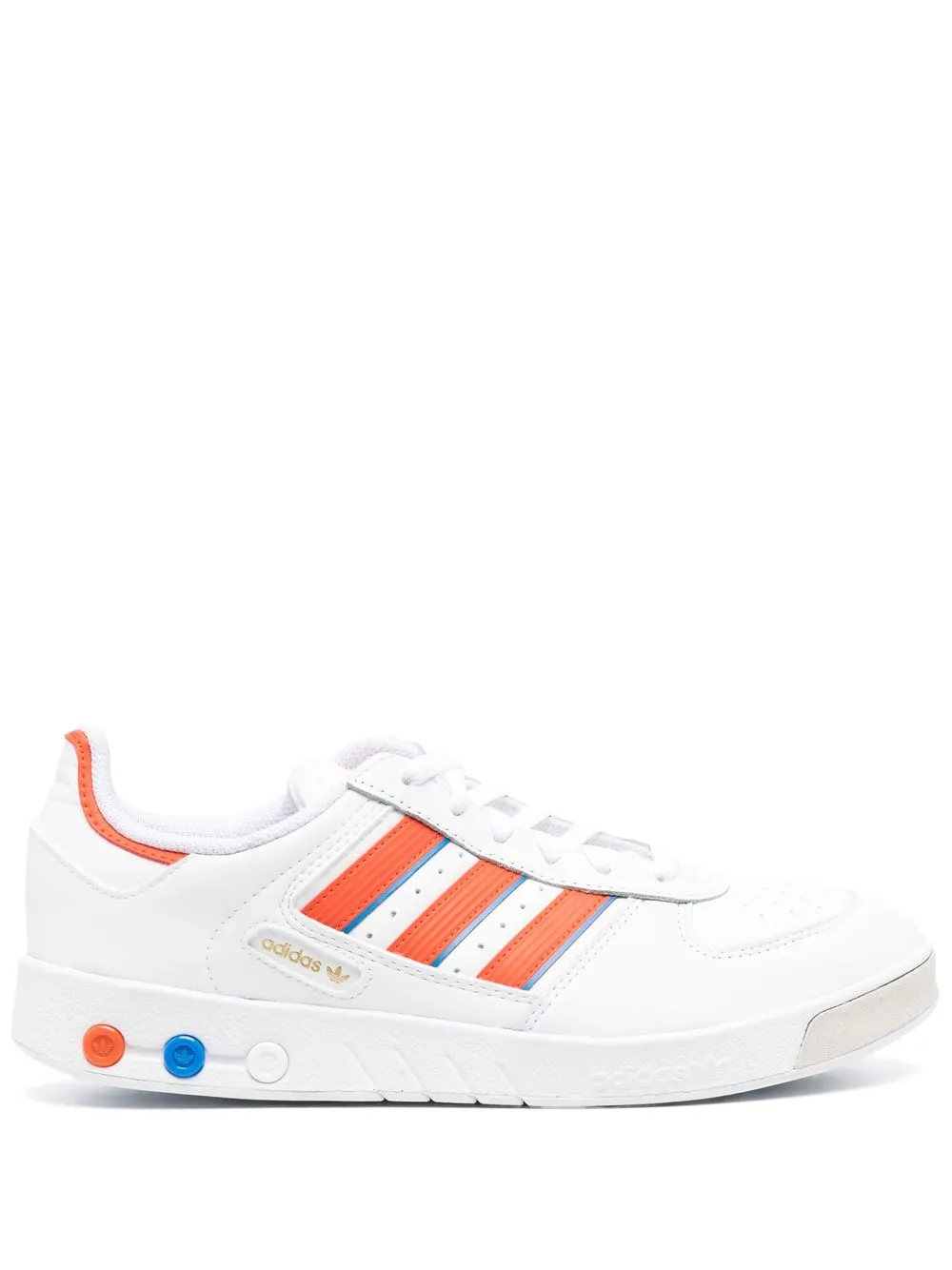 

adidas tenis bajos con rayas en contraste - Blanco