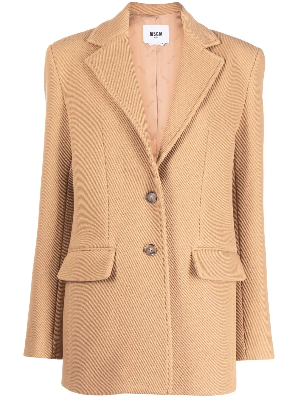 

MSGM notched lapels single-breasted blazer - Brown