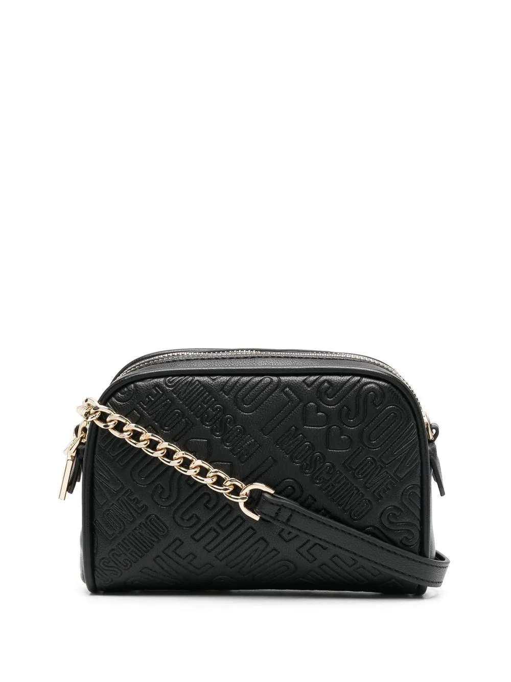 

Love Moschino bolsa crossbody con logo en relieve - Negro