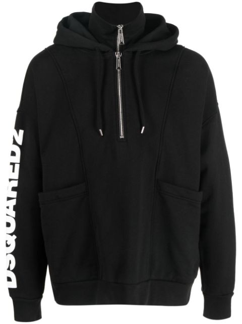 DSQUARED2 logo-print zip-up hoodie Men