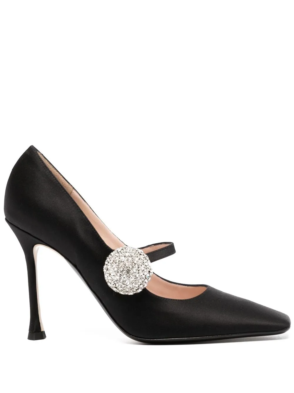 

Nº21 crystal-embellished 100mm satin pumps - Black