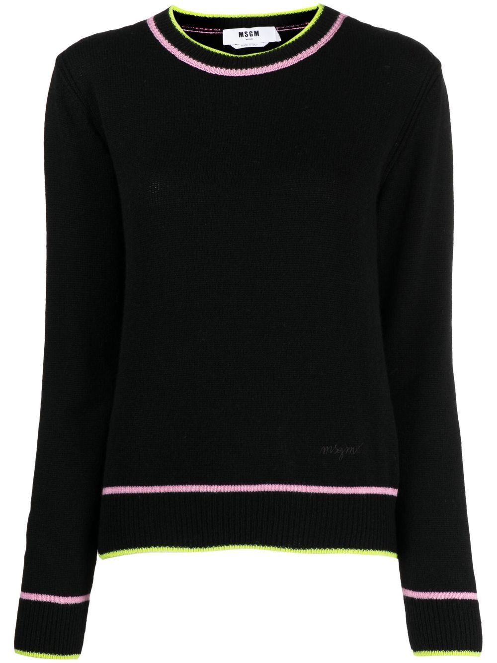 

MSGM tipped wool-cashmere jumper - Black