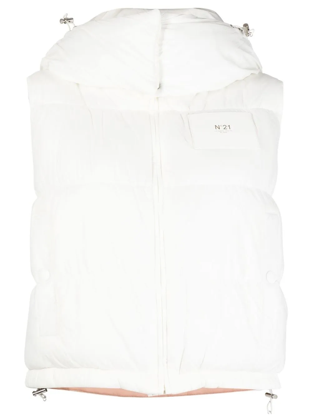 

Nº21 hooded puffer vest - White