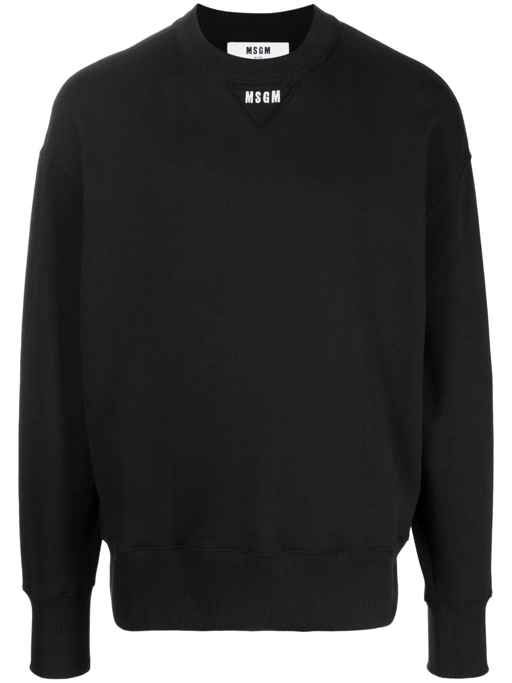 

MSGM flocked-logo cotton jumper - Black