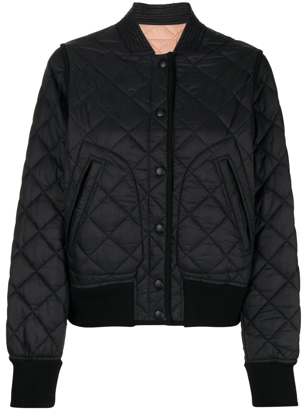 Nº21 quilted front press-stud fastening jacket - Black