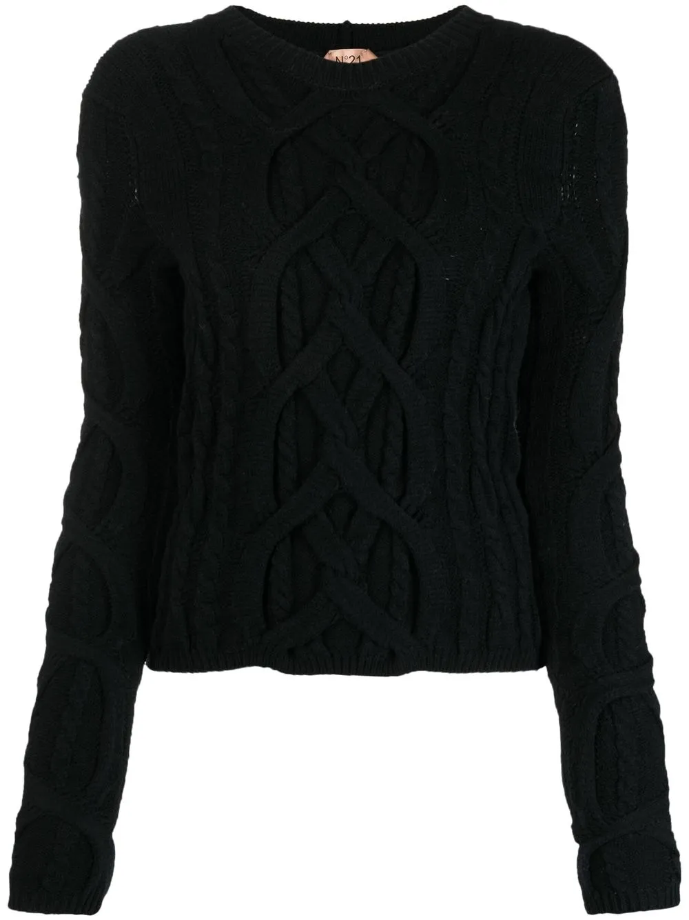 

Nº21 cable-knit wool jumper - Black