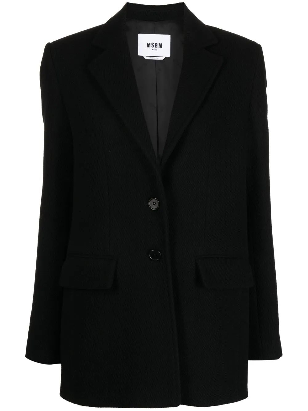 

MSGM single breasted virgin-wool blazer - Black