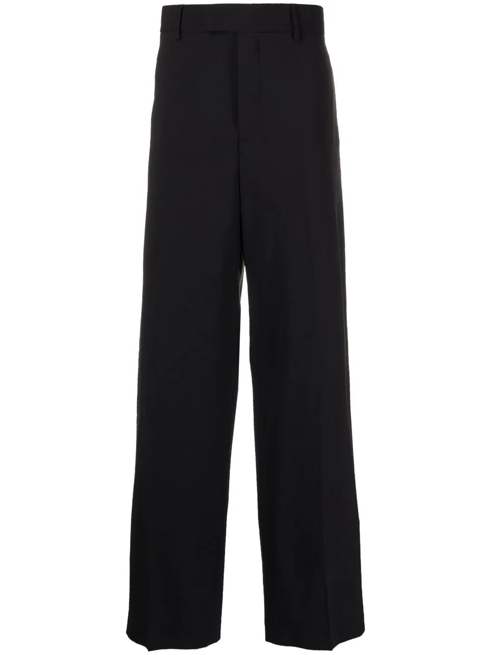 

MSGM pleated wide wool-blend trousers - Black