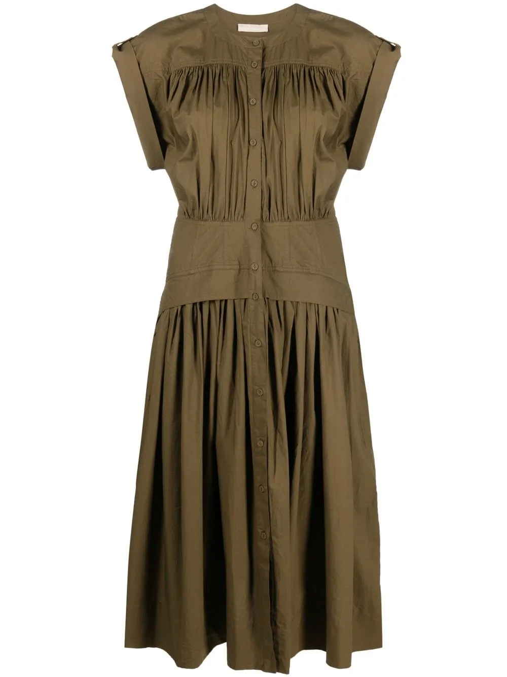 

Ulla Johnson cotton pleated shirt dress - Green