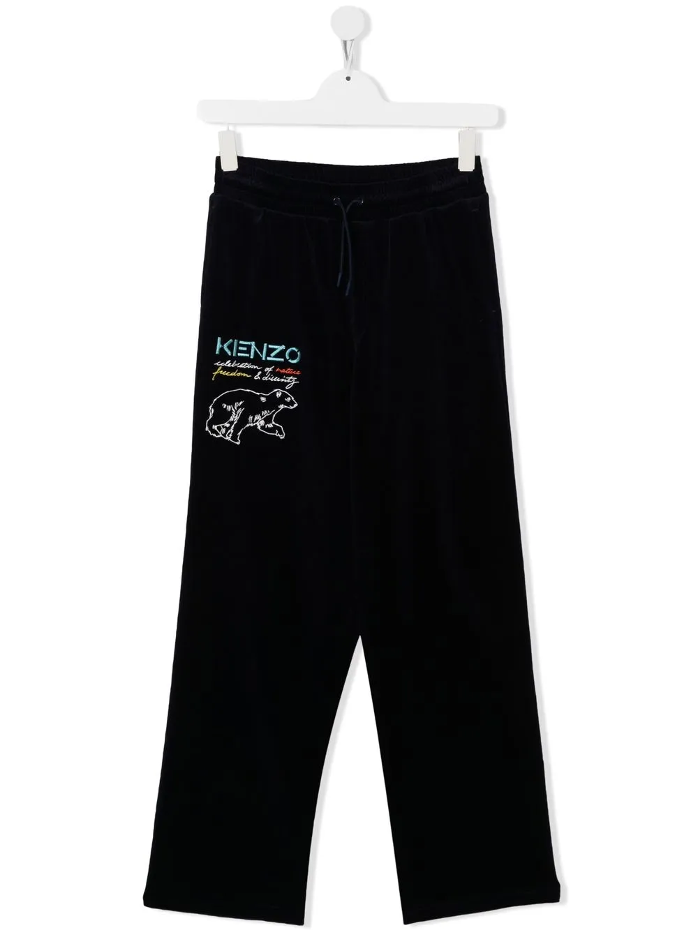 

Kenzo Kids corduroy embroidered track pants - Blue