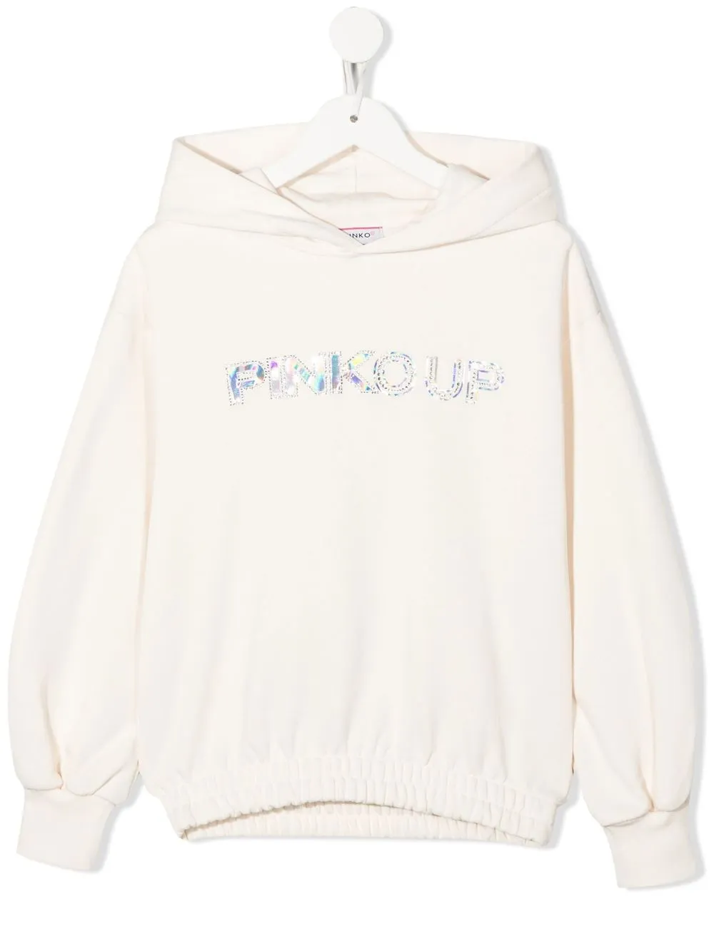 

Pinko Kids hoodie con apliques del logo - Blanco