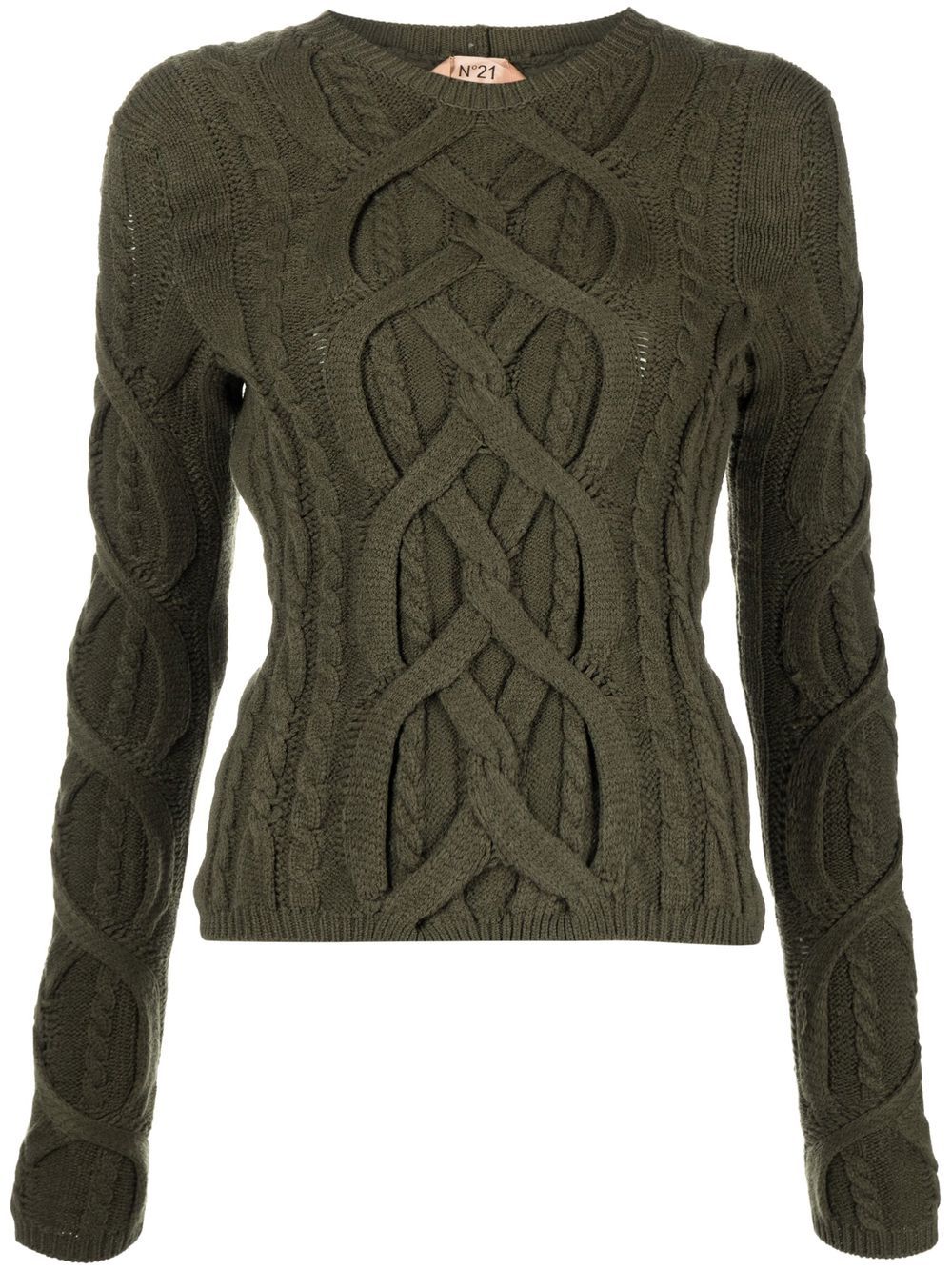 

Nº21 cable-knit wool-blend jumper - Green