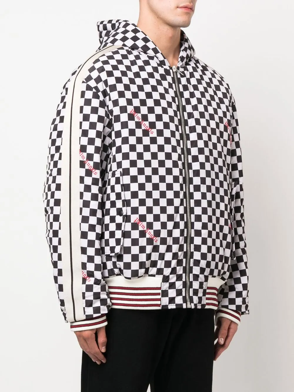  Palm Angels Kapuzenjacke Mit Reißverschluss   Schwarz 