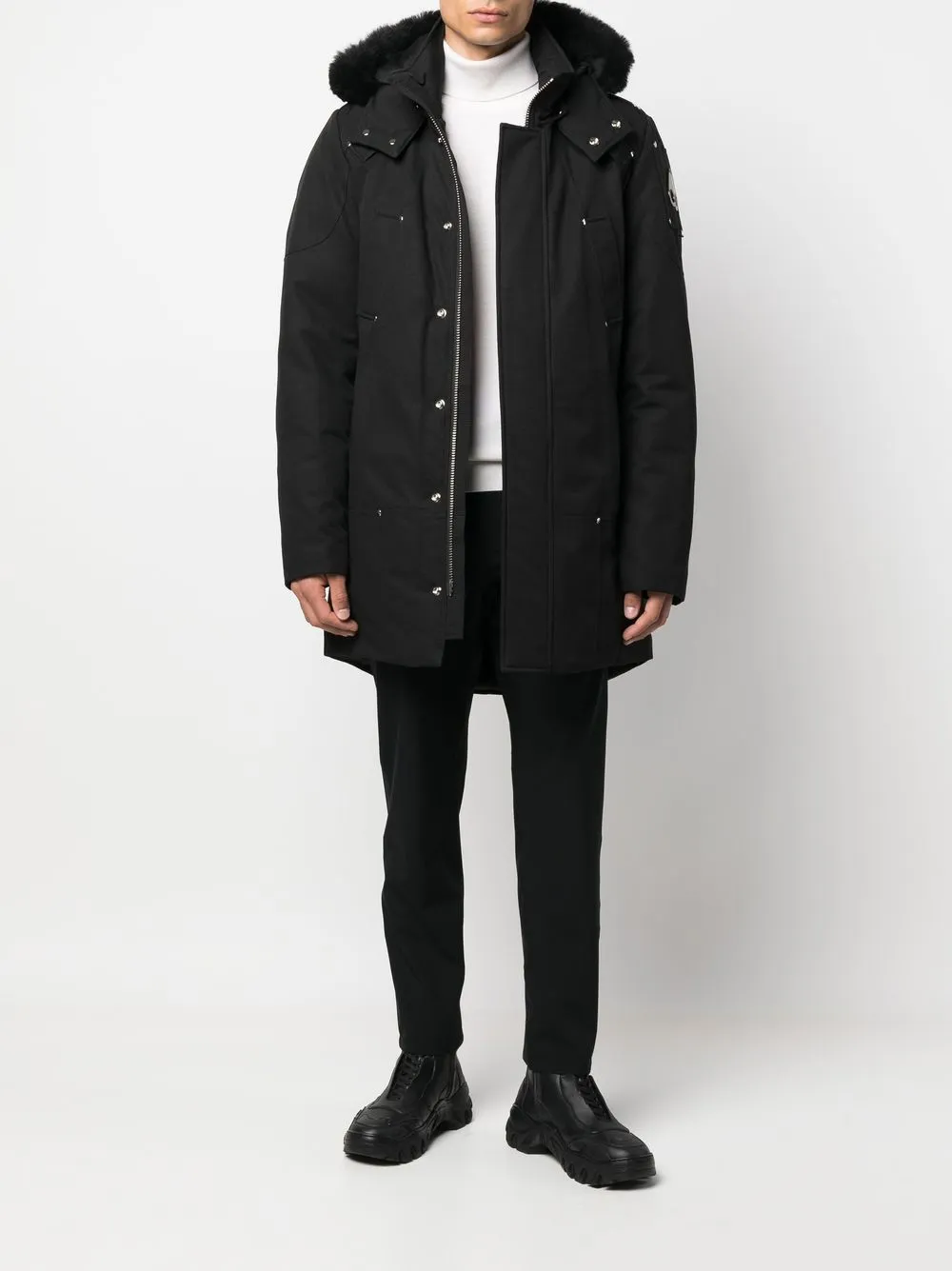 Moose Knuckles Shearling Collar Parka Coat - Farfetch