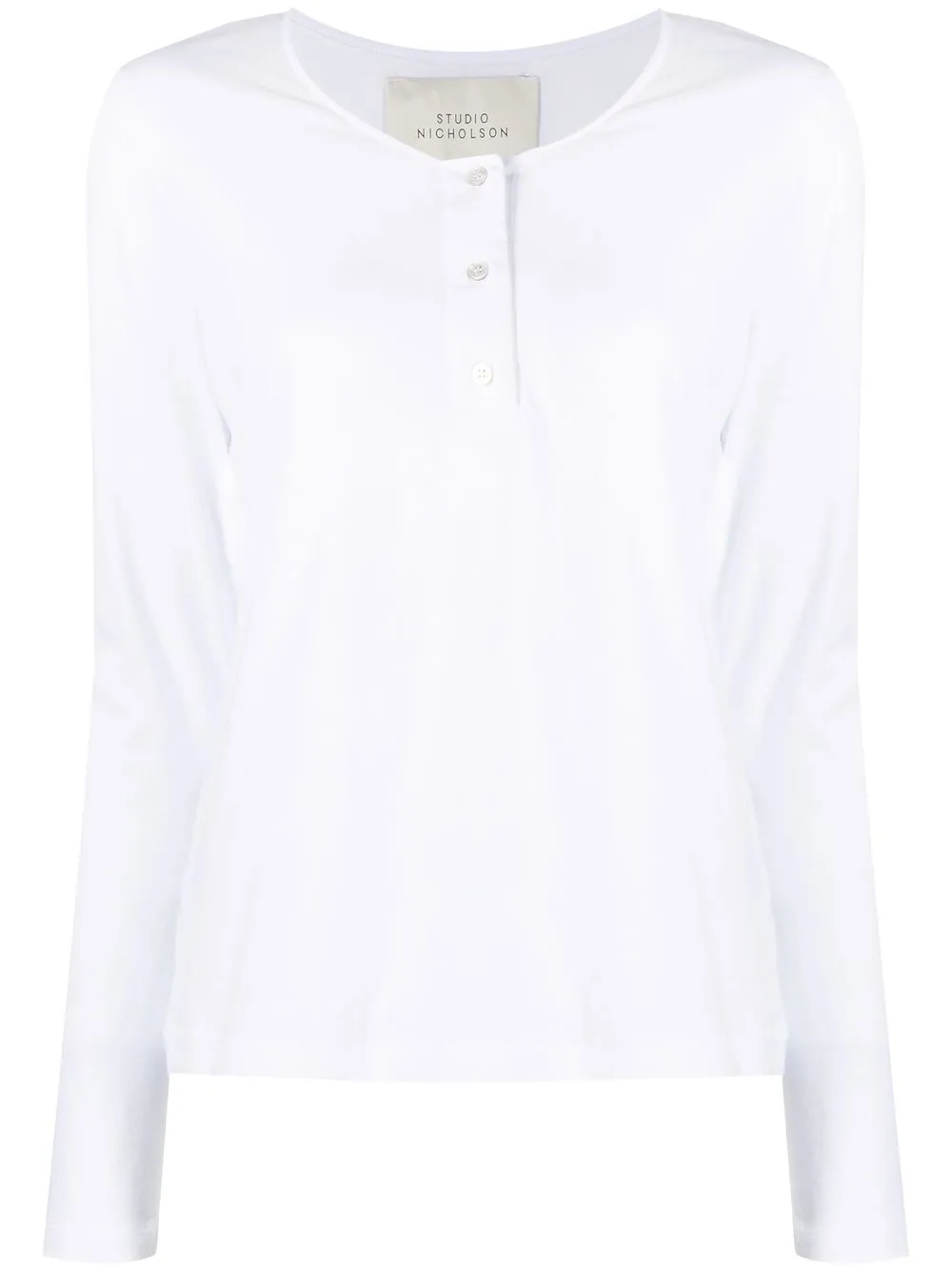 Studio Nicholson playera manga larga - Blanco