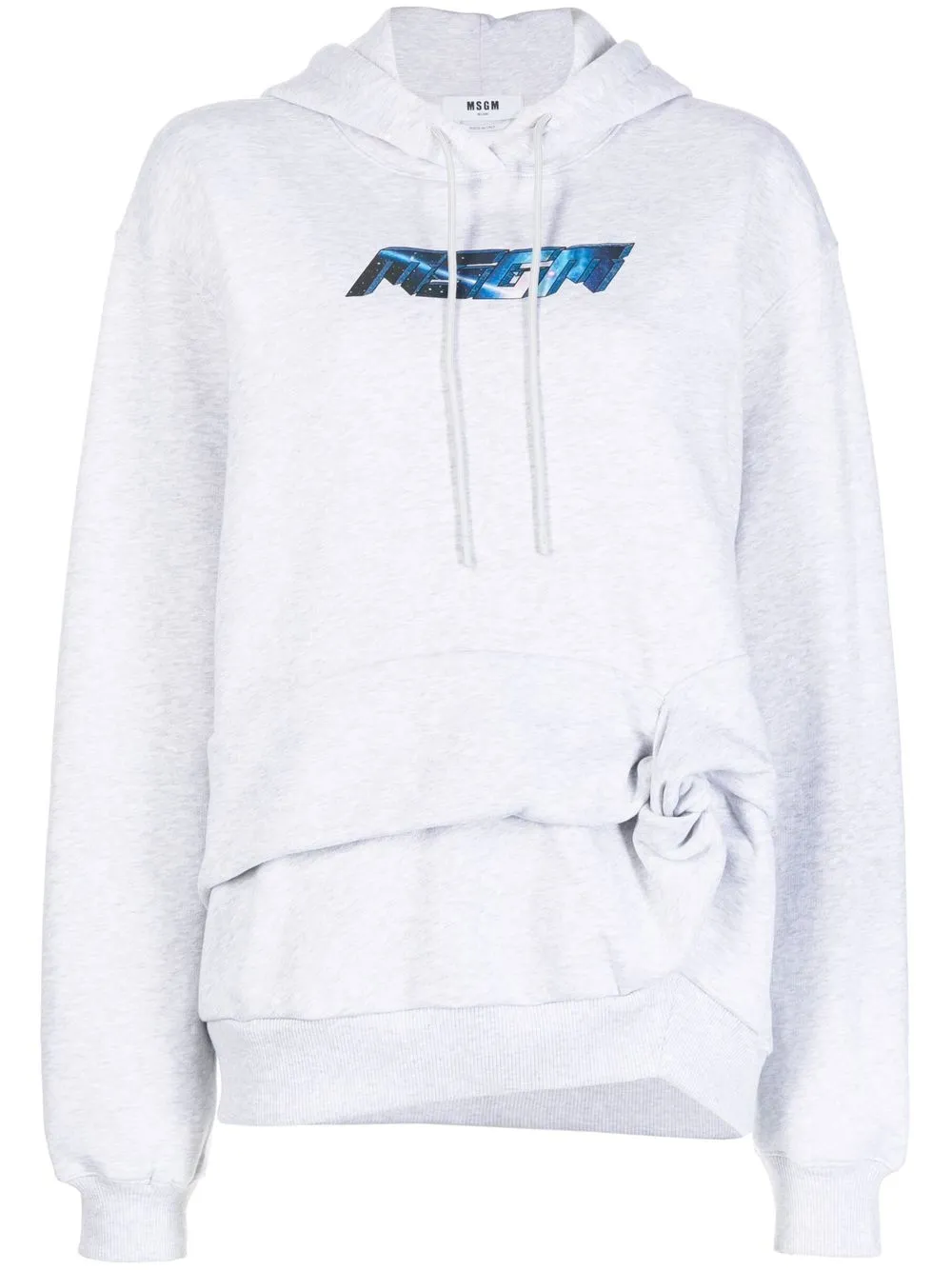 

MSGM logo-print cotton hoodie - Grey