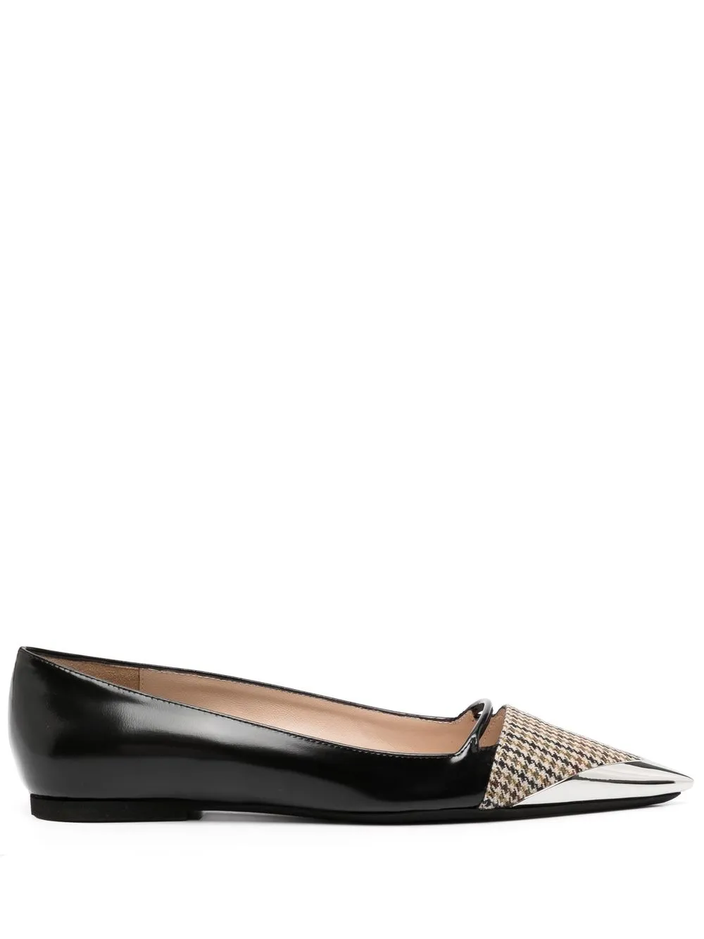 

Nº21 flats con motivo pied de poule - Negro