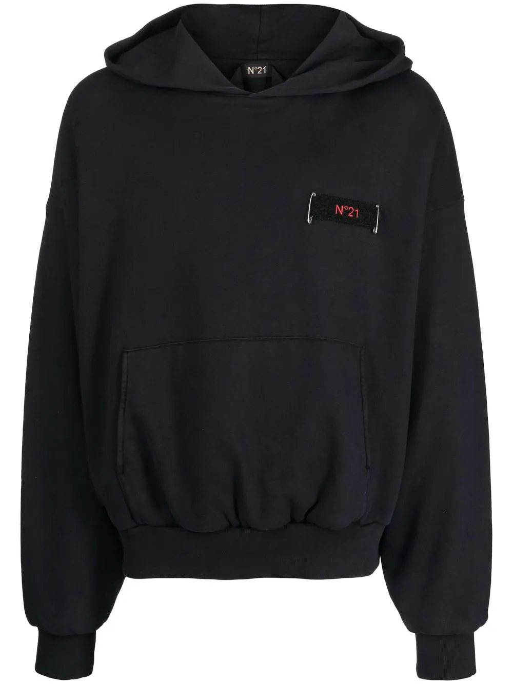 

Nº21 logo-patch hoodie - Blue