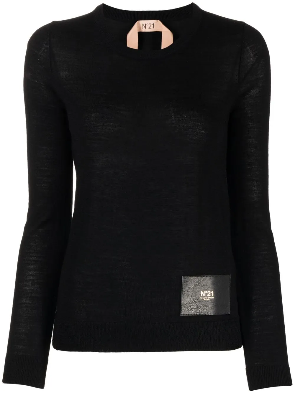 

Nº21 fine knit virgin wool jumper - Black