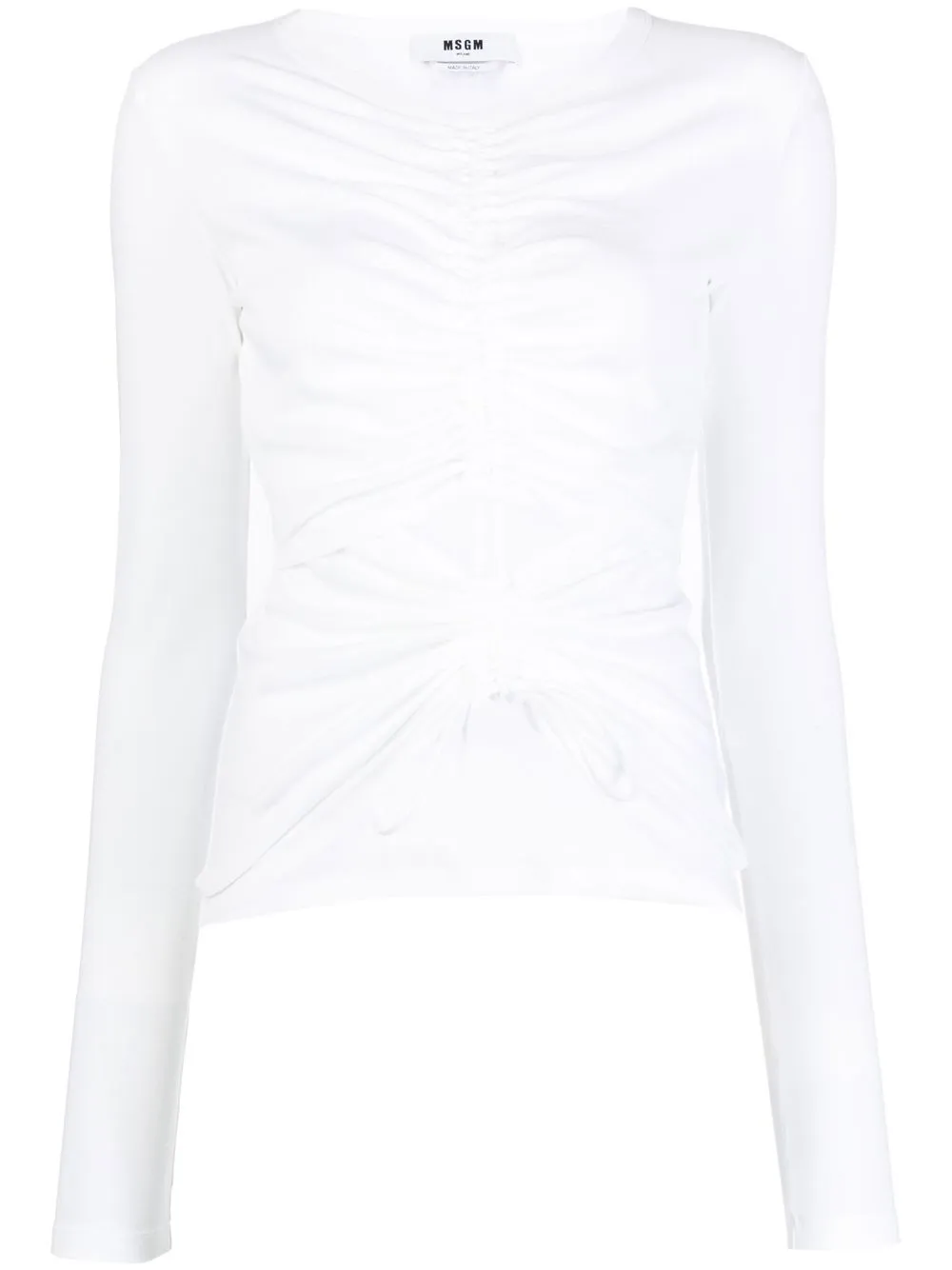 

MSGM cut-out ruched top - White