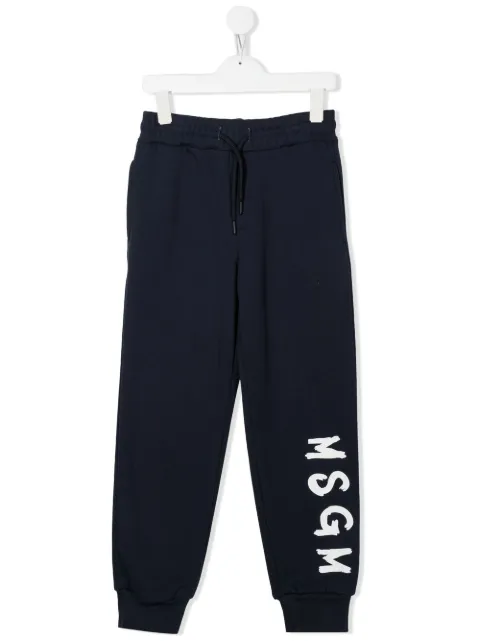 MSGM Kids pants con cordones y logo estampado