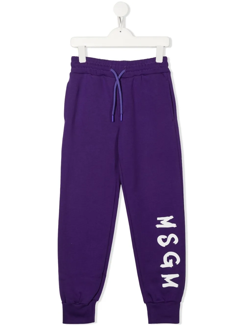 

MSGM Kids pants con cordones y logo estampado - Morado