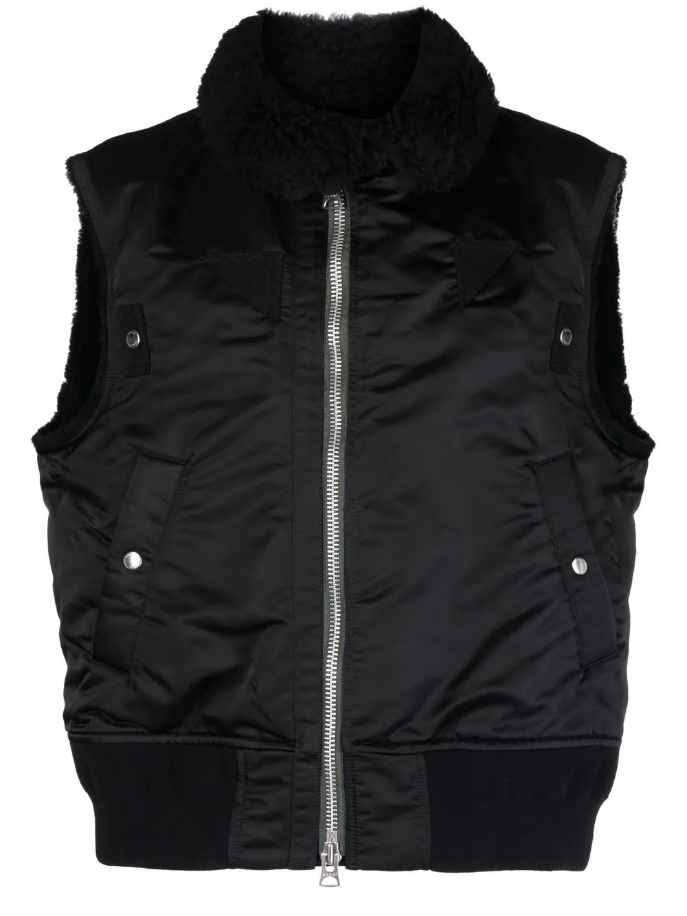 

sacai contrast-collar zipped gilet - Black