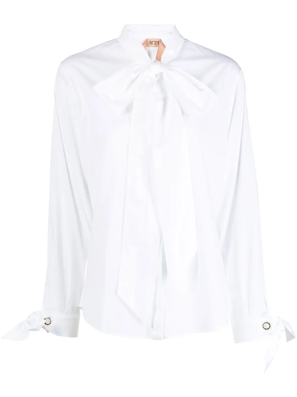 

Nº21 camisa con moño en el cuello - Blanco