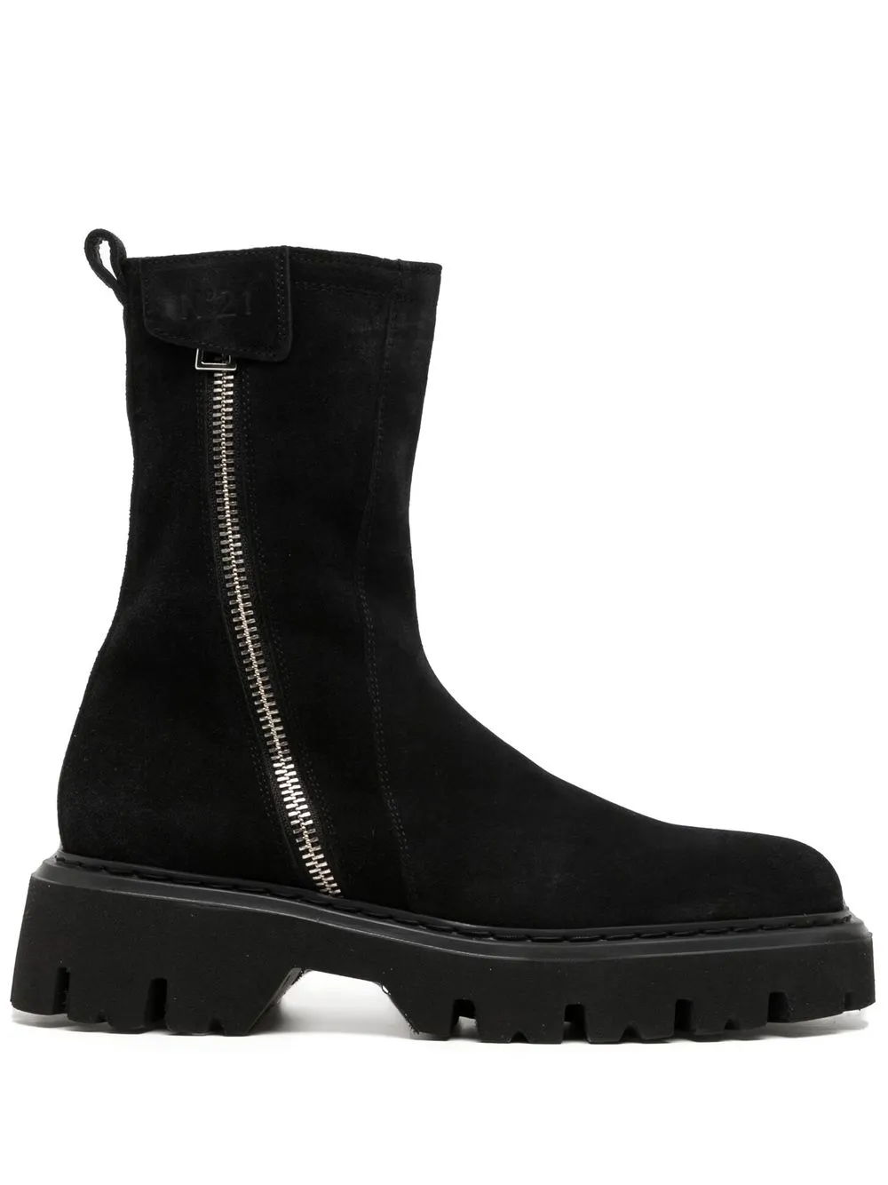 

Nº21 zip-detail leather ankle boots - Black