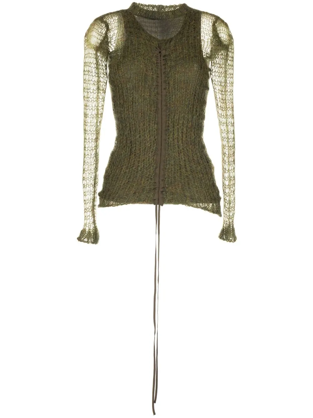 

Nº21 open-knit drawstring top - Green