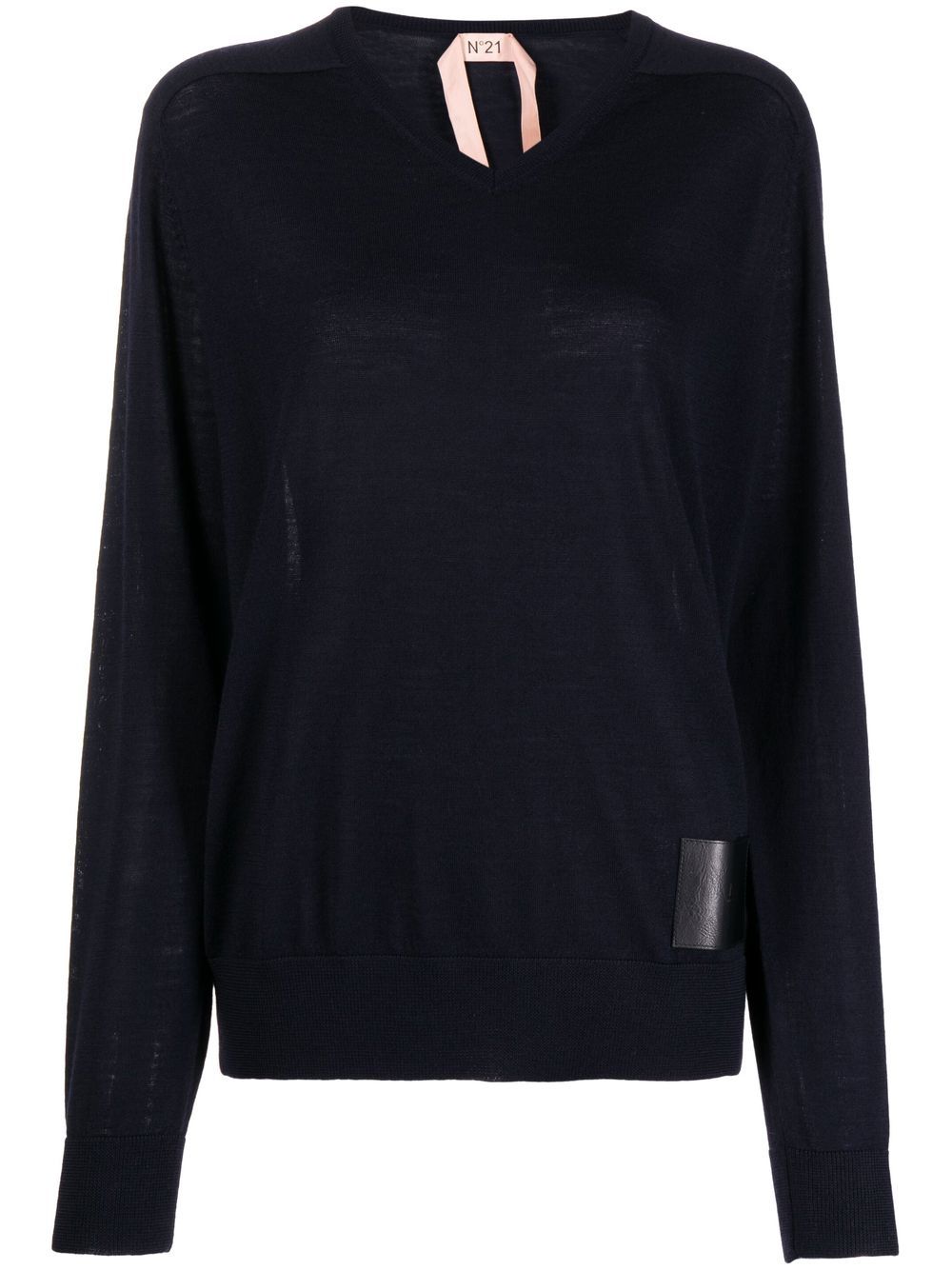 

Nº21 logo-patch virgin-wool jumper - Blue