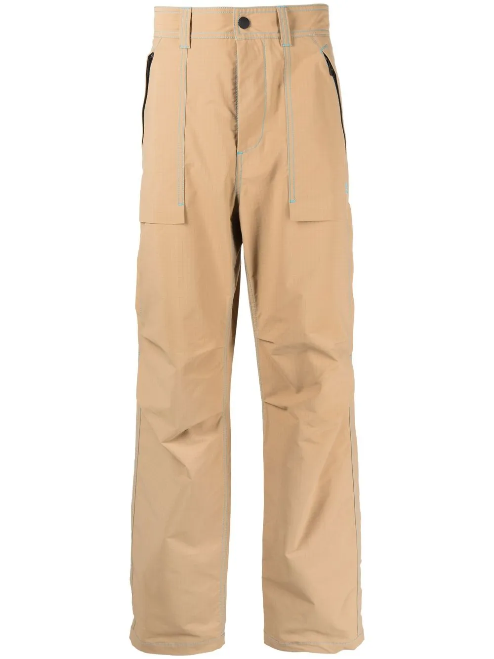 

MSGM pantalones estilo baggy con ribete en contraste - Marrón