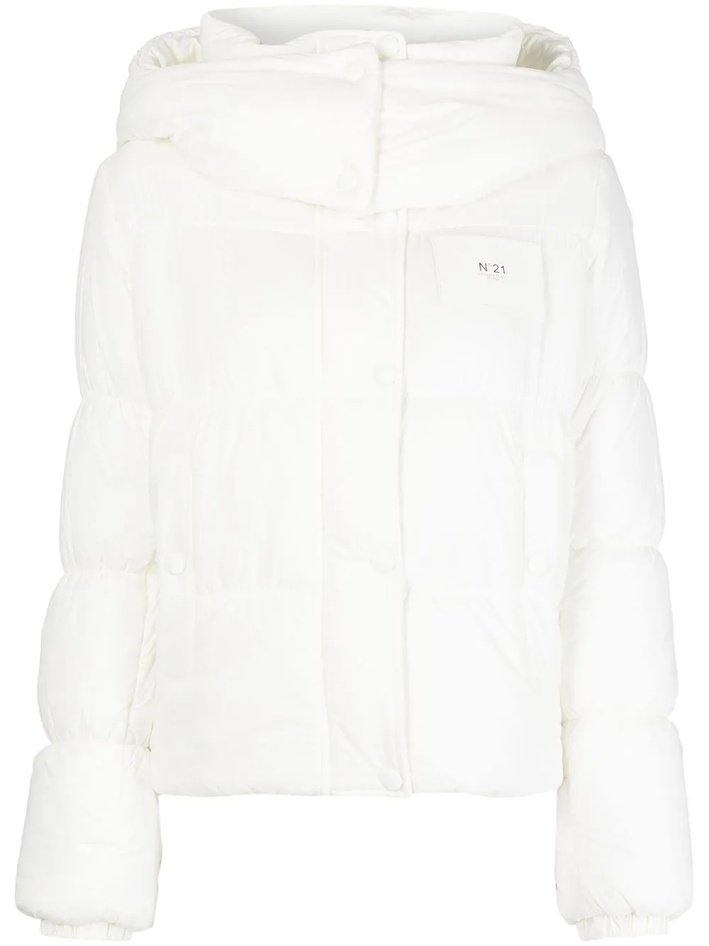 

Nº21 hooded puffer jacket - White