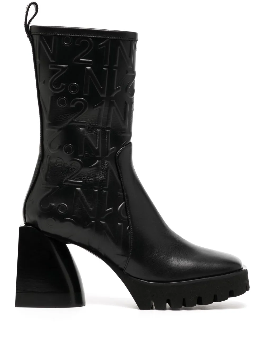 

Nº21 logo-embossed leather calf boots - Black