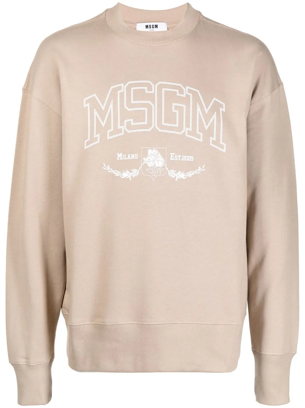 

MSGM logo-print crew-neck jumper - Neutrals