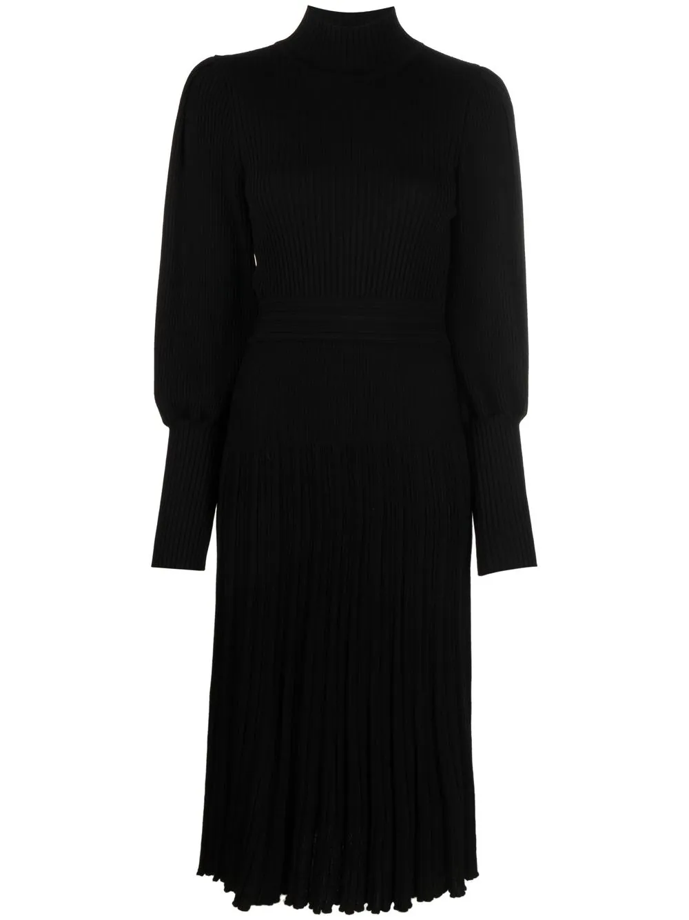 

Antonino Valenti vestido midi tejido de canalé - Negro