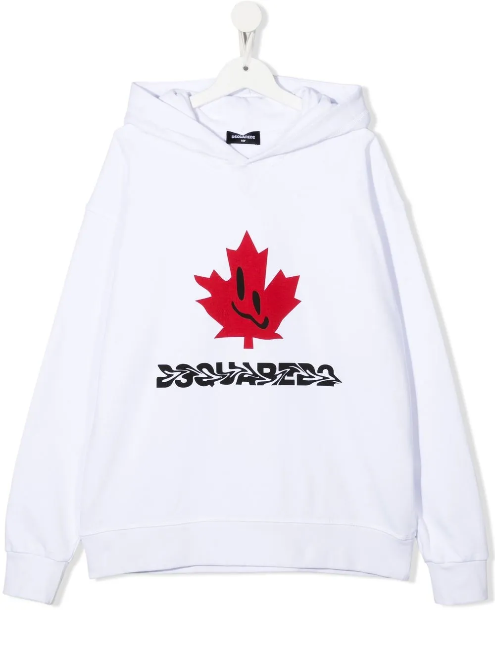 

Dsquared2 Kids hoodie con motivo de hoja de arce - Blanco